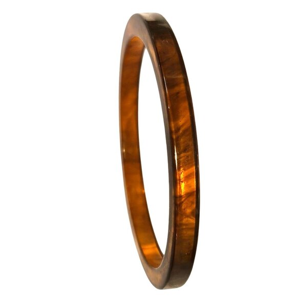 Vintage Bangle Bracelet Tortoise Lucite Translucent - 2.75" Inner Diameter - Picture 6 of 7